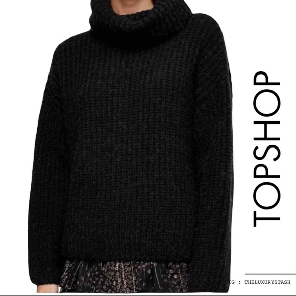 ⚫️ TOP SHOP LOOSE TURTLENECK BLACK SWEATER​​ - Picture 2 of 10
